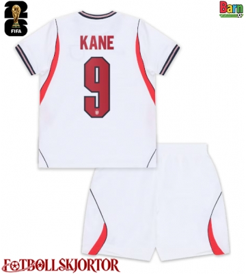 England Harry Kane #9 Hemmakläder Barn VM 2026 Kortärmad (+ Korta byxor)